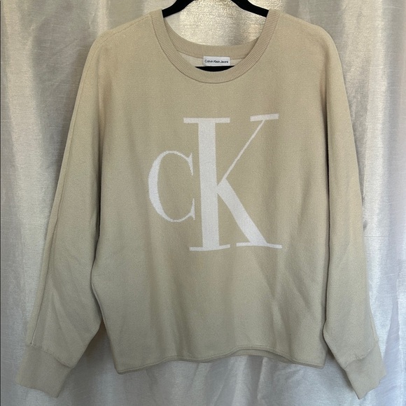 Calvin Klein Sweaters - Calvin Klein Women's Beige Crew Neck Sweater